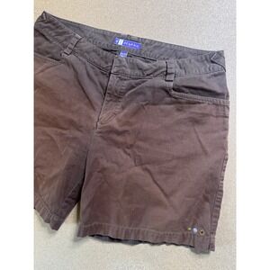 Ibex Organic Cotton Brown‎ Casual Embroidered Shorts Womens Size 12
